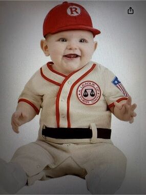 NIB A League of Their Own Coach Jimmy Baby Costume; Sz: 0-3 Months